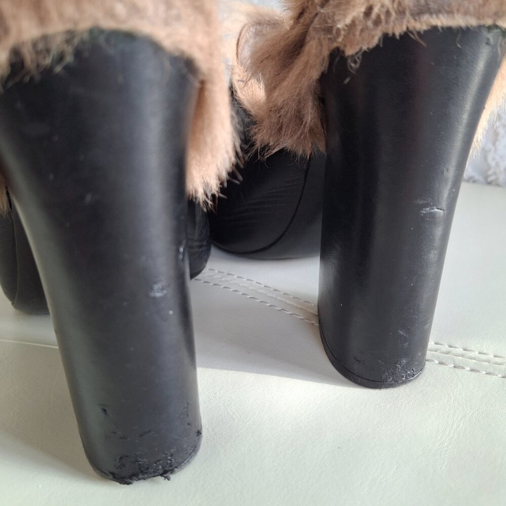 GUCCI Princetown Fur Horsebit Mule Heels Clogs - Picture 5 of 13